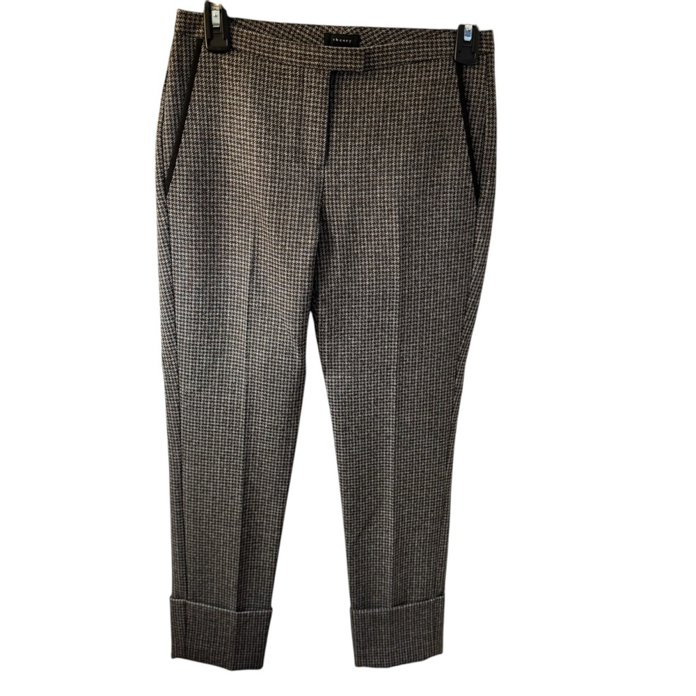 Theory Multi-Color Small Check Cuffed Trouser. Si… - image 1